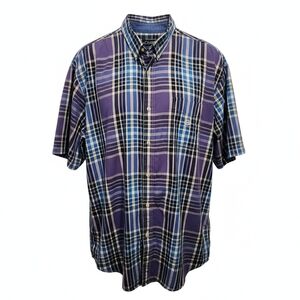 Mens CHAPS Easy Care Checkered Button Down Shirt Sz 3XLT